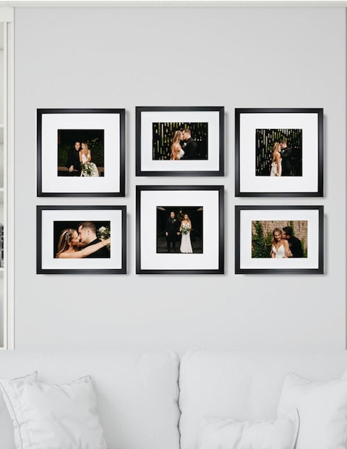 Set de 6 marcos fotográficos de poliestireno Paspartú Frames