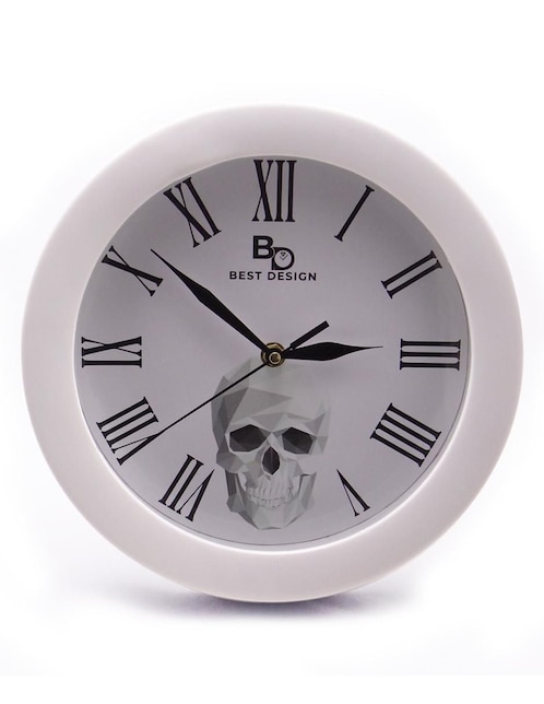 Reloj de pared Best Desing Calavera Geometric de vidrio
