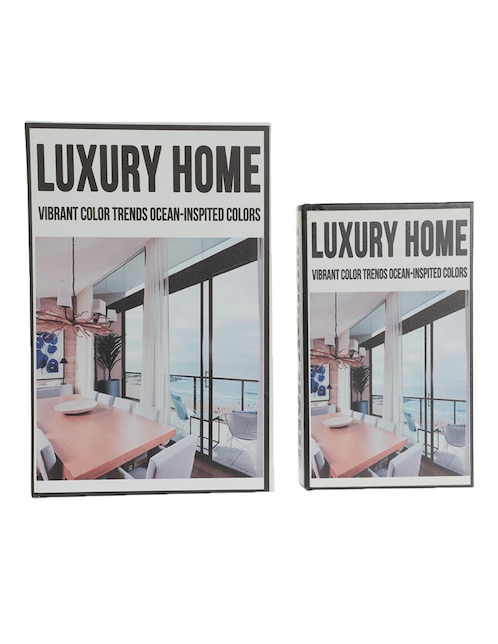 Set caja decorativa Haus Libro Luxury Dubai rectangular con 2 piezas