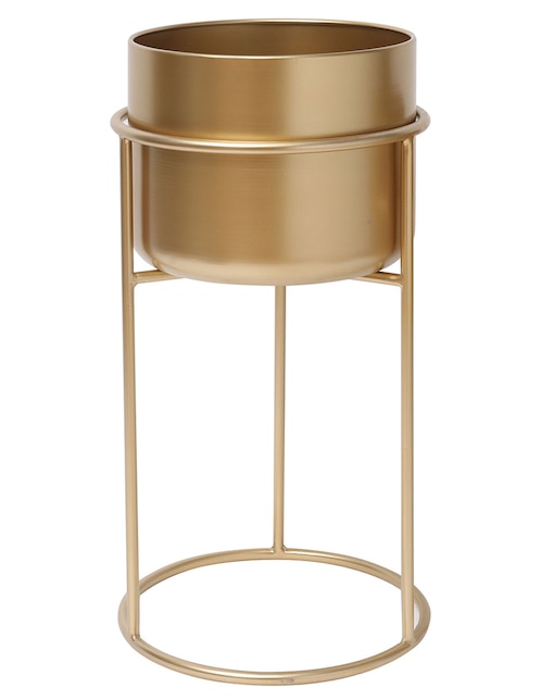 Maceta con base de metal con sistema automático de riego 1