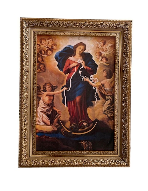 Cuadro Virgen Desatanudos técnica polioleo Encuadro Mx