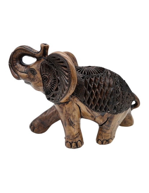 Escultura Yuu Nges Elefante mediano café