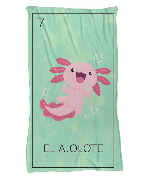 Frazada de tejido plano Juana Gallo Lotería Ajolote