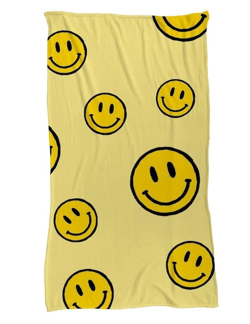 Frazada de tejido plano Juana Gallo Caritas Felices Amarillas unisex