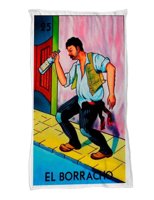 Frazada de tejido plano Juana Gallo Lotería El Borracho unisex