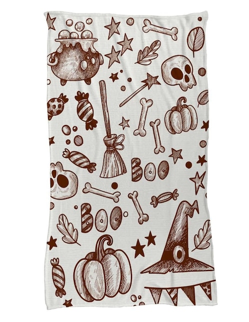 Frazada de tejido plano Juana Gallo Halloween Trazos unisex