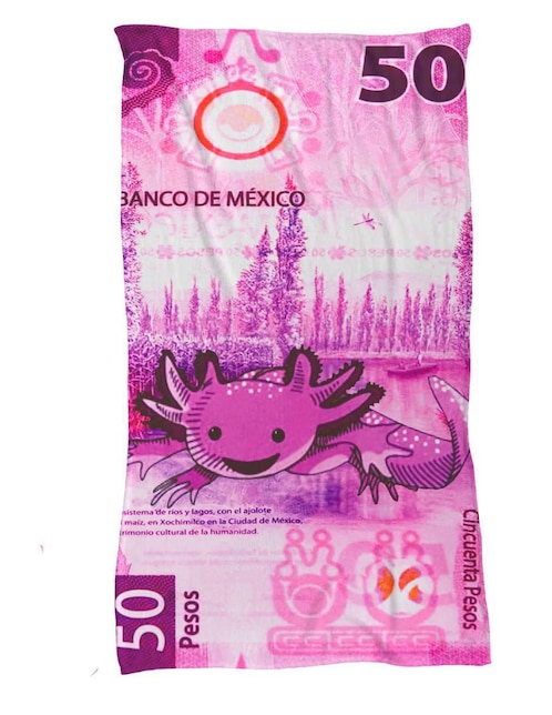 Frazada clásica de tejido punto Juana Gallo Billete de 50 Ajolote