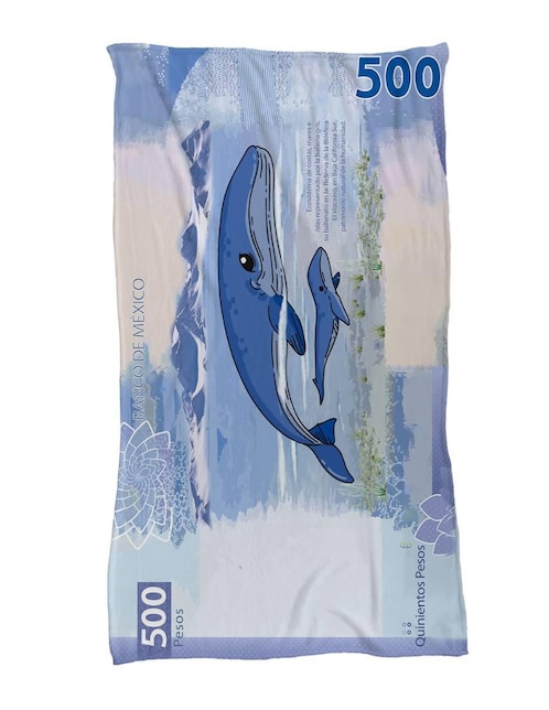 Frazada clásica de tejido punto Juana Gallo Billete de 500 Ballena