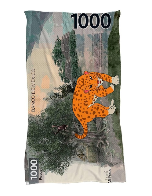 Frazada clásica de tejido punto Juana Gallo Billete de 1000 Jaguar