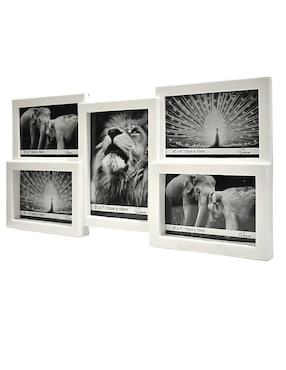 Portarretrato Zonana de plástico para 5 fotos