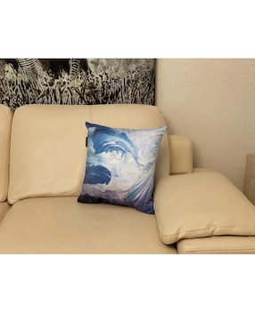 Cojín decorativo Nataly Rodriguez sublimado Agota azul con morado