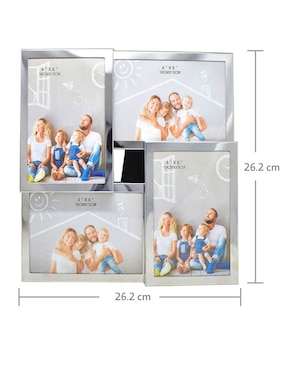 Portarretrato Fiorum de aluminio para 4 fotos