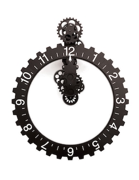 Reloj de pared Kikkerland Big Hour Wheel con engranes