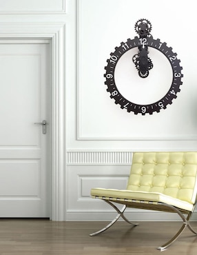 Reloj de pared Kikkerland Big Hour Wheel con engranes