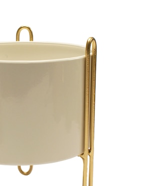 Maceta con base Gaf Kika de metal con sistema automático de riego