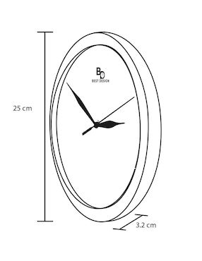 Reloj de pared Best Desing de vidrio
