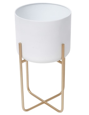 Maceta con base Haus Mónica de metal con sistema automático de riego