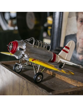 Figura de avión Running Decora Vintage de metal