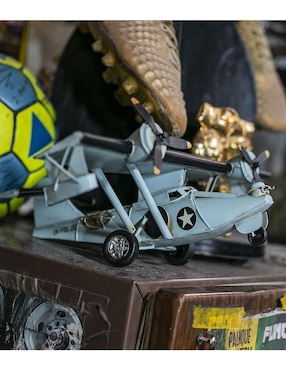 Figura de avión Running Decora Vintage de metal