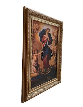 Cuadro Virgen Desatanudos técnica polioleo Encuadro Mx