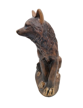 Escultura Yuu Nges Lobo Calado Café