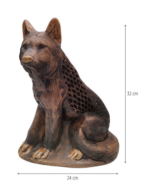 Escultura Yuu Nges Lobo Calado Café