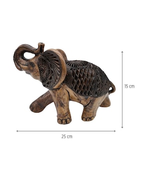 Escultura Yuu Nges Elefante mediano café