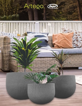 Set maceta Artego Rustic Japi de plástico con sistema automático de riego