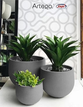 Set maceta Artego Rustic Japi de plástico con sistema automático de riego