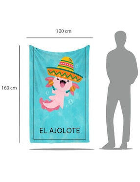Frazada de tejido plano Juana Gallo Lotería Mexicano Ajolote