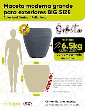 Maceta Artego Orbita de plástico con sistema automático de riego