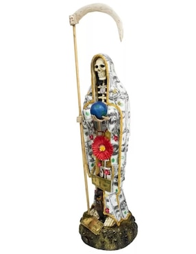 Escultura religiosa Veladoras Luz Maria Santa Muerte de resina