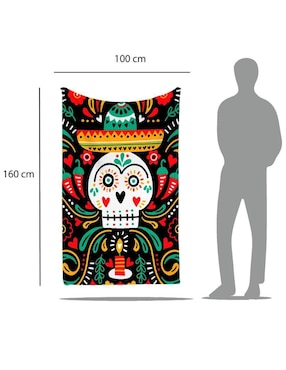 Frazada de tejido plano Juana Gallo Calavera Méxicana unisex