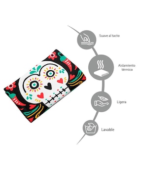Frazada de tejido plano Juana Gallo Calavera Méxicana unisex