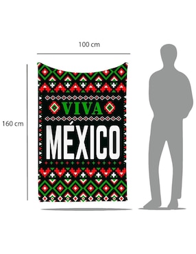 Frazada de tejido plano Juana Gallo Viva México unisex