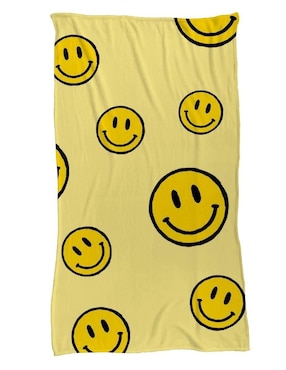 Frazada de tejido plano Juana Gallo Caritas Felices Amarillas unisex
