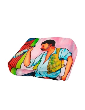 Frazada de tejido plano Juana Gallo Lotería El Borracho unisex