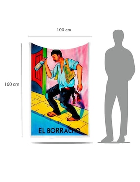 Frazada de tejido plano Juana Gallo Lotería El Borracho unisex