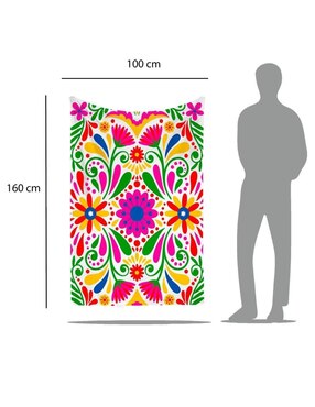 Frazada de tejido plano Juana Gallo Flores Mexicana unisex