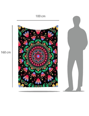 Frazada de tejido plano Juana Gallo Mandala Mexicana unisex