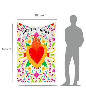 Frazada de tejido plano Juana Gallo Sagrado Corazón unisex