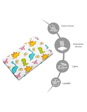 Frazada de tejido plano Juana Gallo Dinosaurios unisex