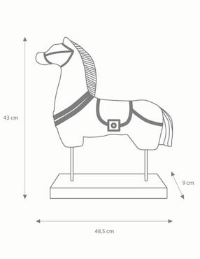 Escultura N Narrative Caballo Ru de madera