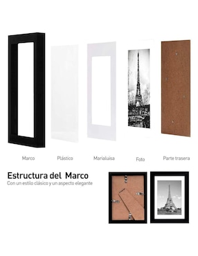 Portarretrato Bluelander de PVC para 5 fotos