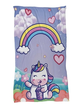 Frazada de tejido plano Juana Gallo Unicornio Kawaii unisex