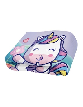 Frazada de tejido plano Juana Gallo Unicornio Kawaii unisex