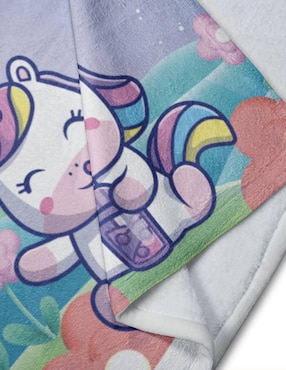 Frazada de tejido plano Juana Gallo Unicornio Kawaii unisex