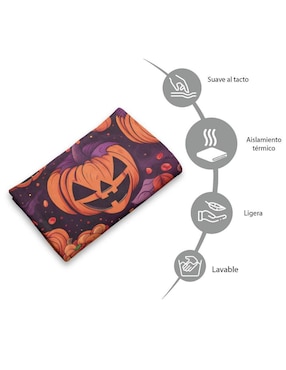 Frazada de tejido plano Juana Gallo Halloween Calabaza unisex