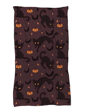 Frazada clásica de tejido punto Juana Gallo Gatos y Calabazas Halloween