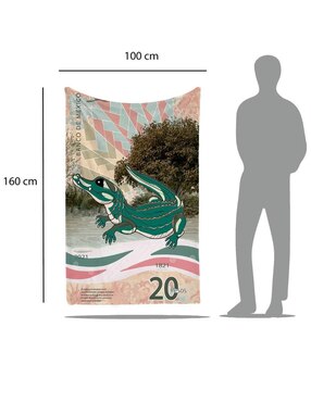 Frazada clásica de tejido punto Juana Gallo Billete de 20 Cocodrilo